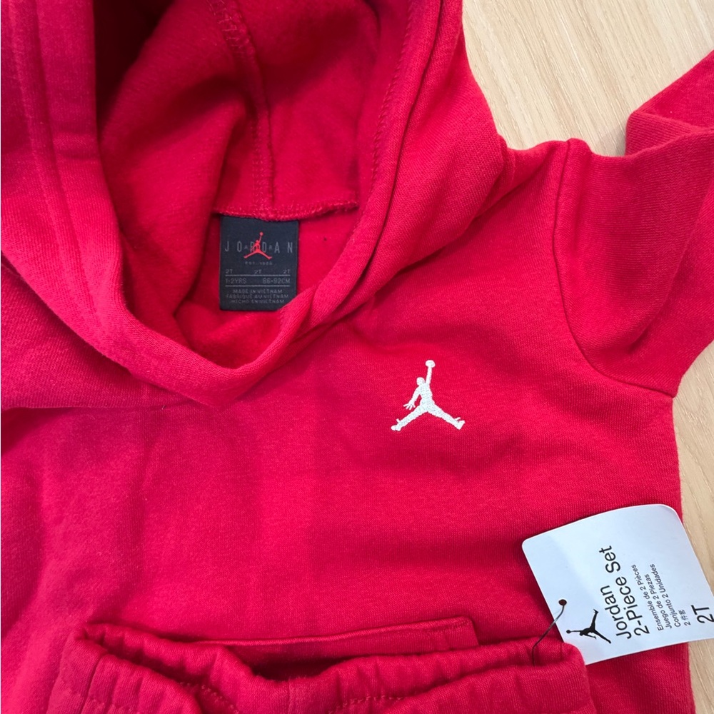 Jordan Bright Red Hoodie and Pants Set